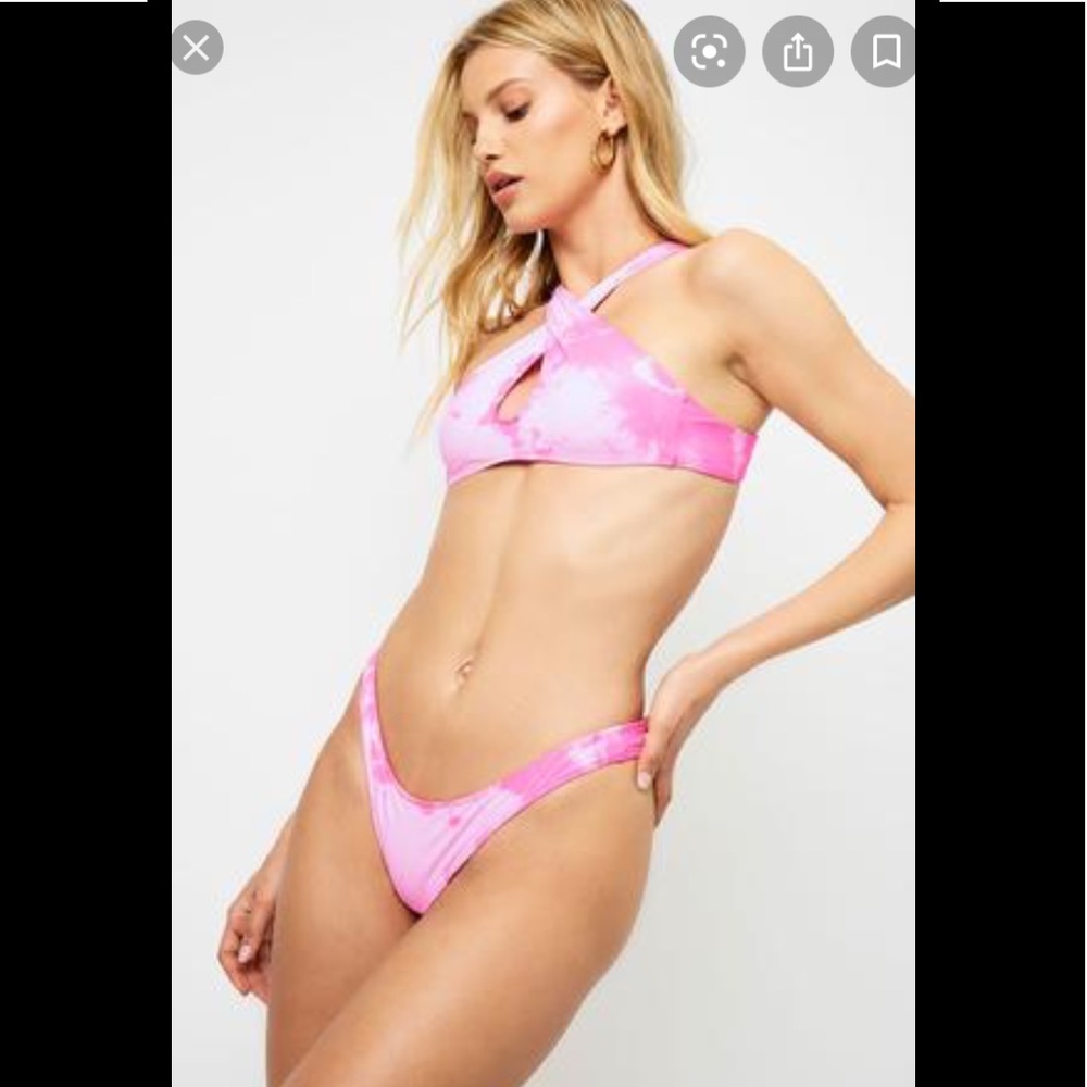 Frankie’s Bikinis X Sophia Richie Pink Sunny Tie dye bikini top XS - Picture 7 of 12